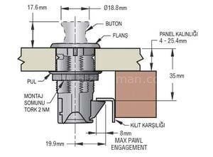 Push Button Oval SATEN KROMAJ