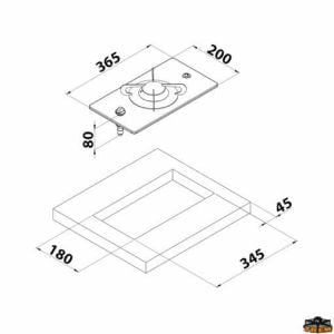 CAN PV1350 Tekli Cam Yüzeyli Dikdörtgen Gömme Ocak