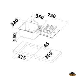 CAN Kare Evyeli Musluklu Ocak LC1710-S-FP