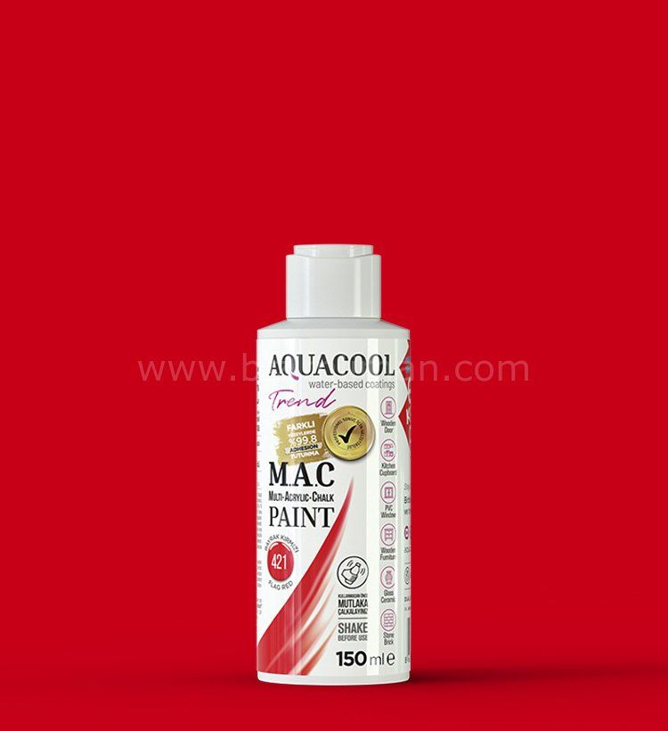 Trend M.A.C Su Bazlı Bayrak Kırmızı 421 Lake Boya 150 ml