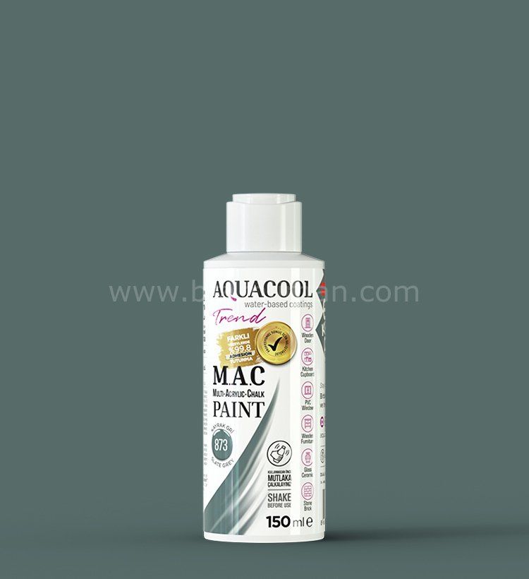 Trend M.A.C Su Bazlı Kayrak Gri 873 Lake Boya 150 ml