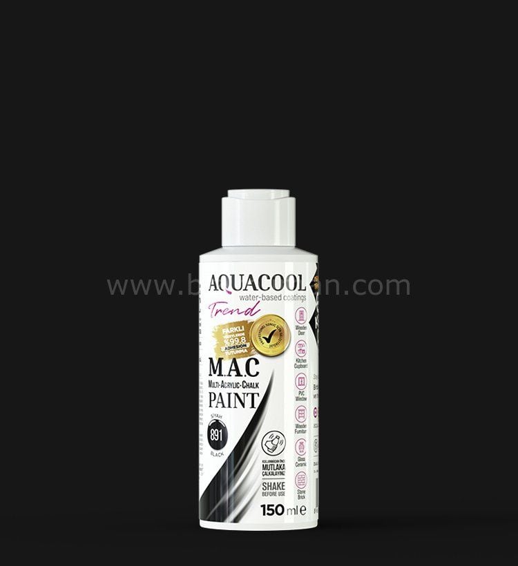 Trend M.A.C Su Bazlı Siyah 891 Lake Boya 150 ml