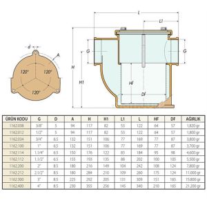 Deniz Suyu Filtresi 1162 - 2 1/2''